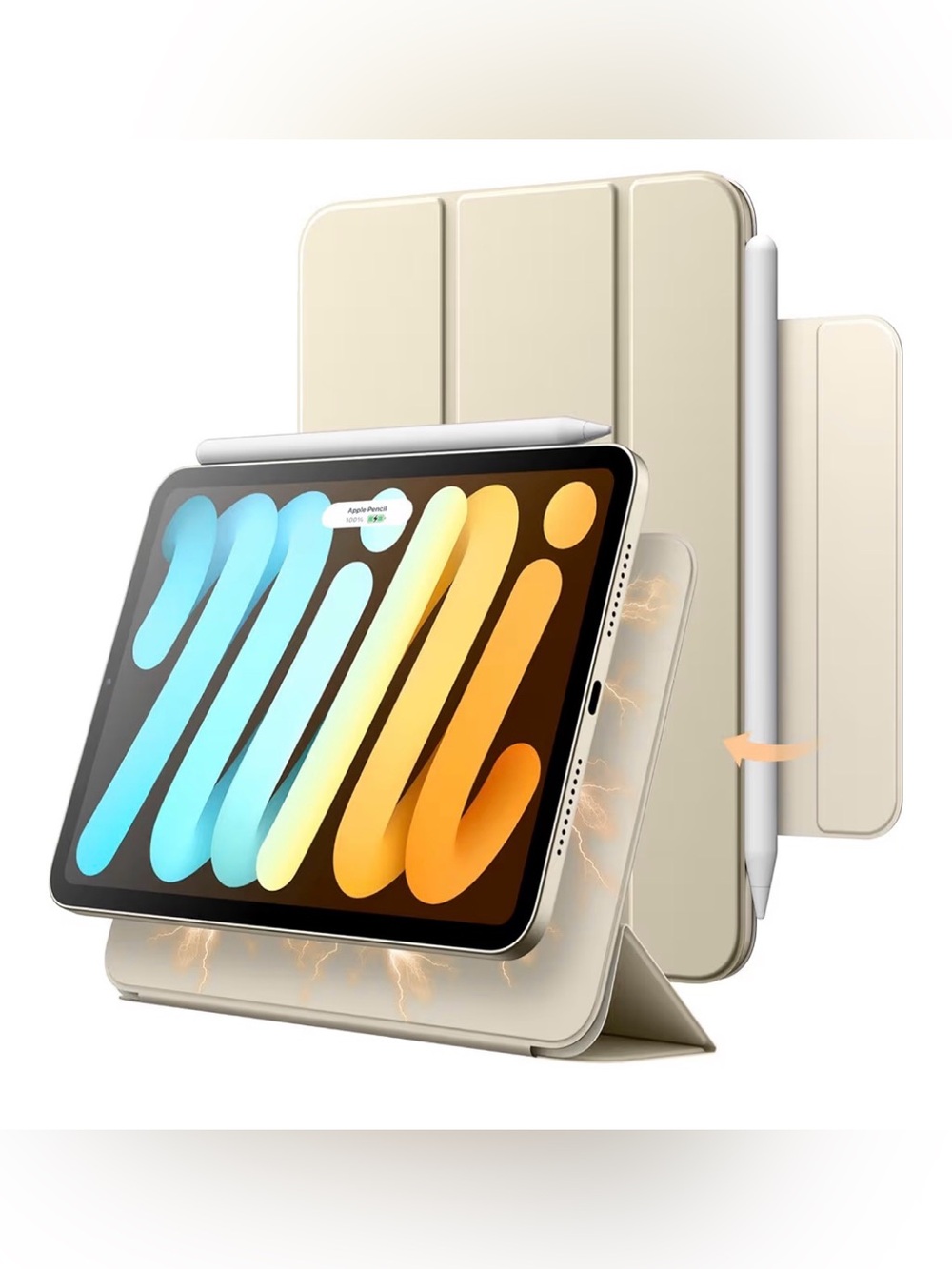 Cream Magnetic iPad Case